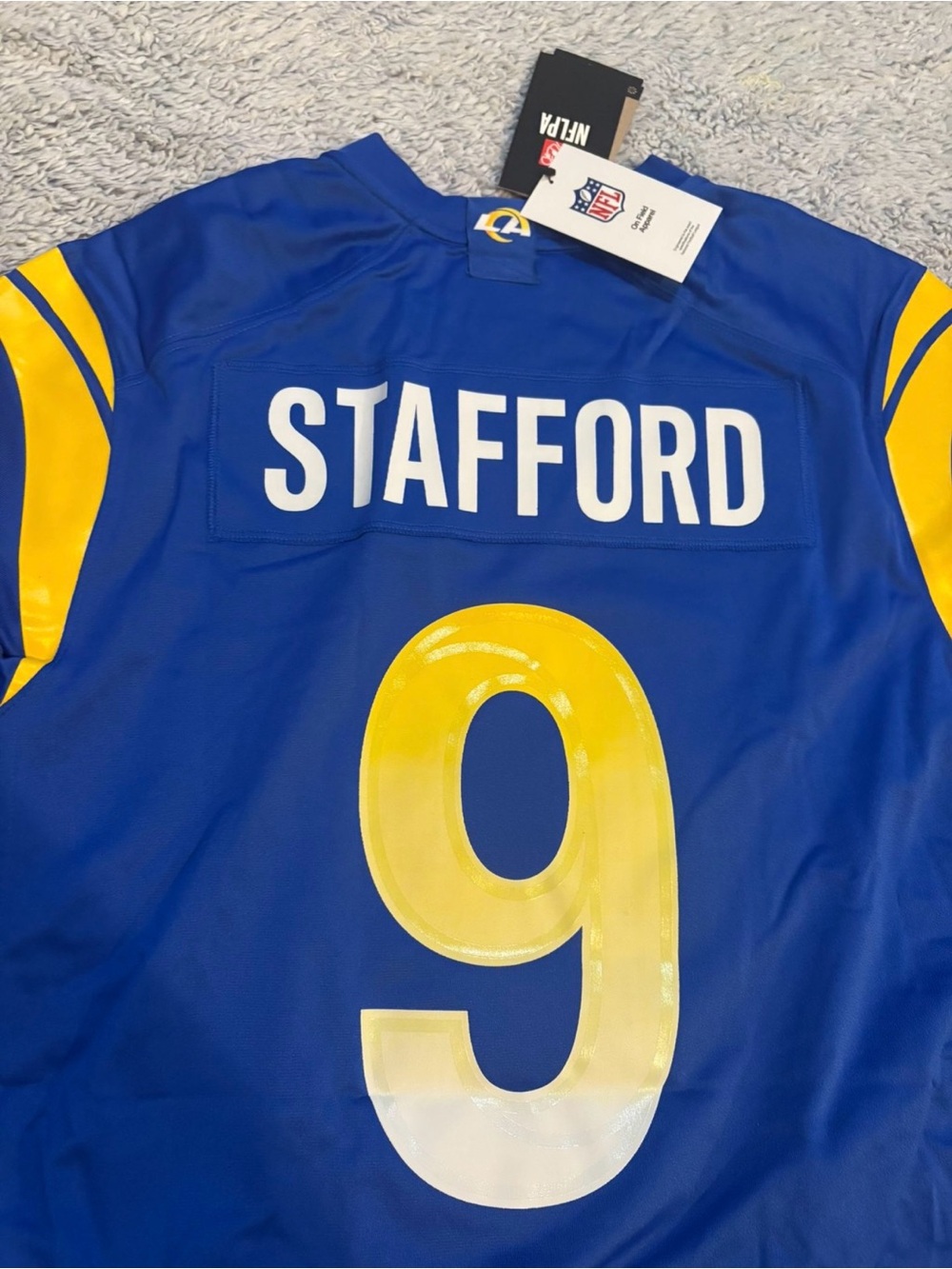 NFL Stafford #9 Blue and Yellow Jersey